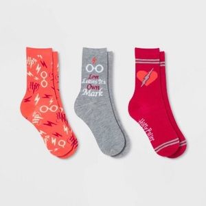 Harry Potter Valentine's 3 Pack Crew Socks